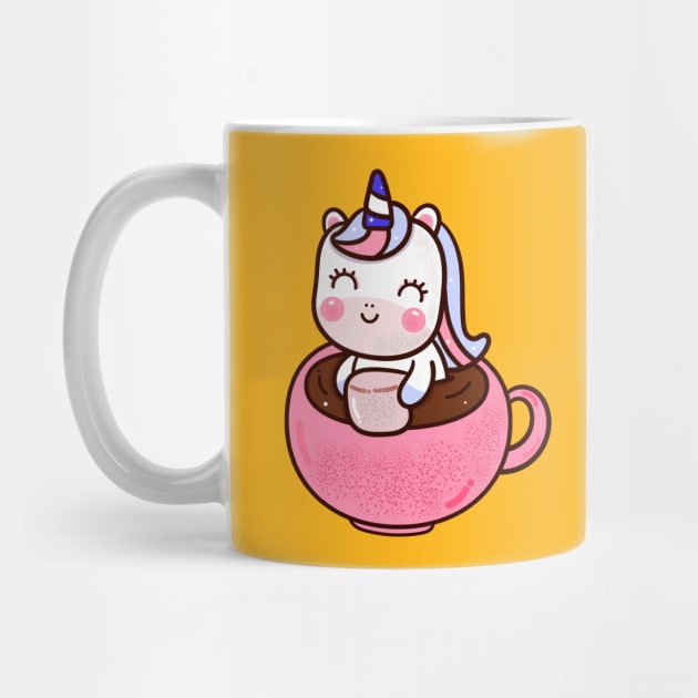 Cute Unicorn Coffee Cup by JeffDesign